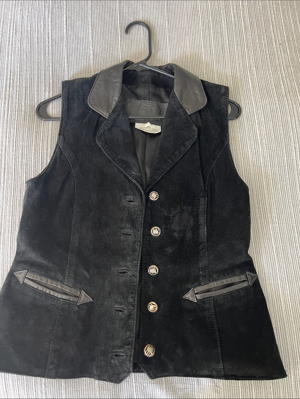 💯 leather suede vintage vest